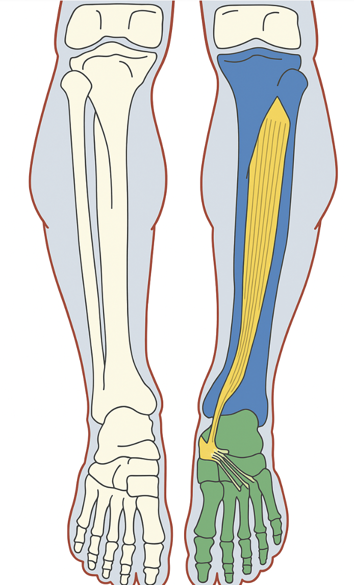 Tibialis posterior tendon şematizasyonu